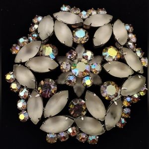 Exquisite Frosted Glass Brooch by Pierre
